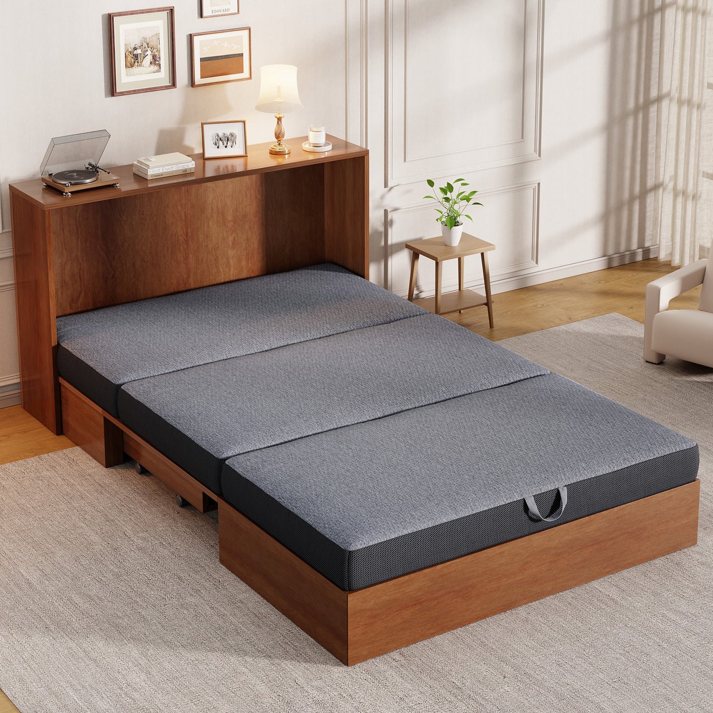 Cozylore 6 inch Tri-Folding Memory Foam Mattress – Portable Foldable Floor Bed