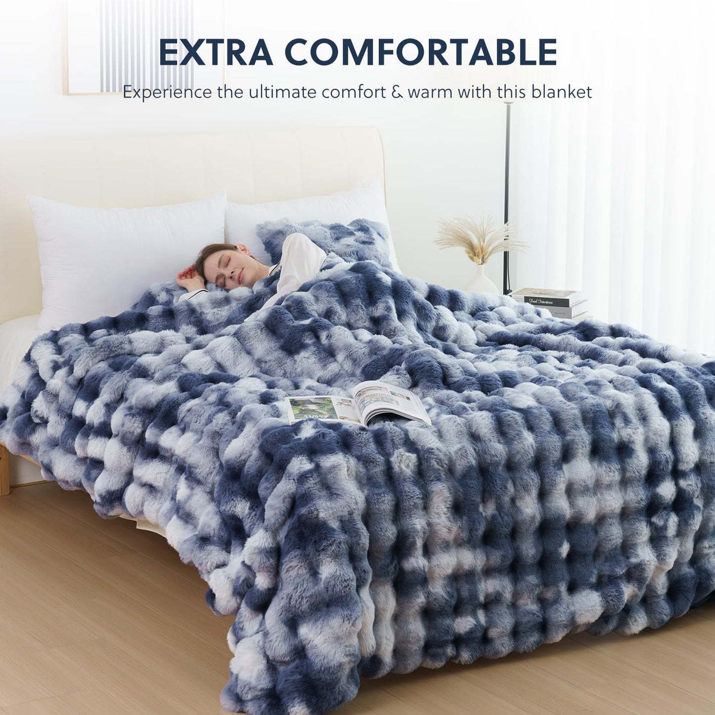 Cozylore Faux Fur Throw Blanket – Luxury Fluffy Thick Cozy Warm Throw for Couch & Bed