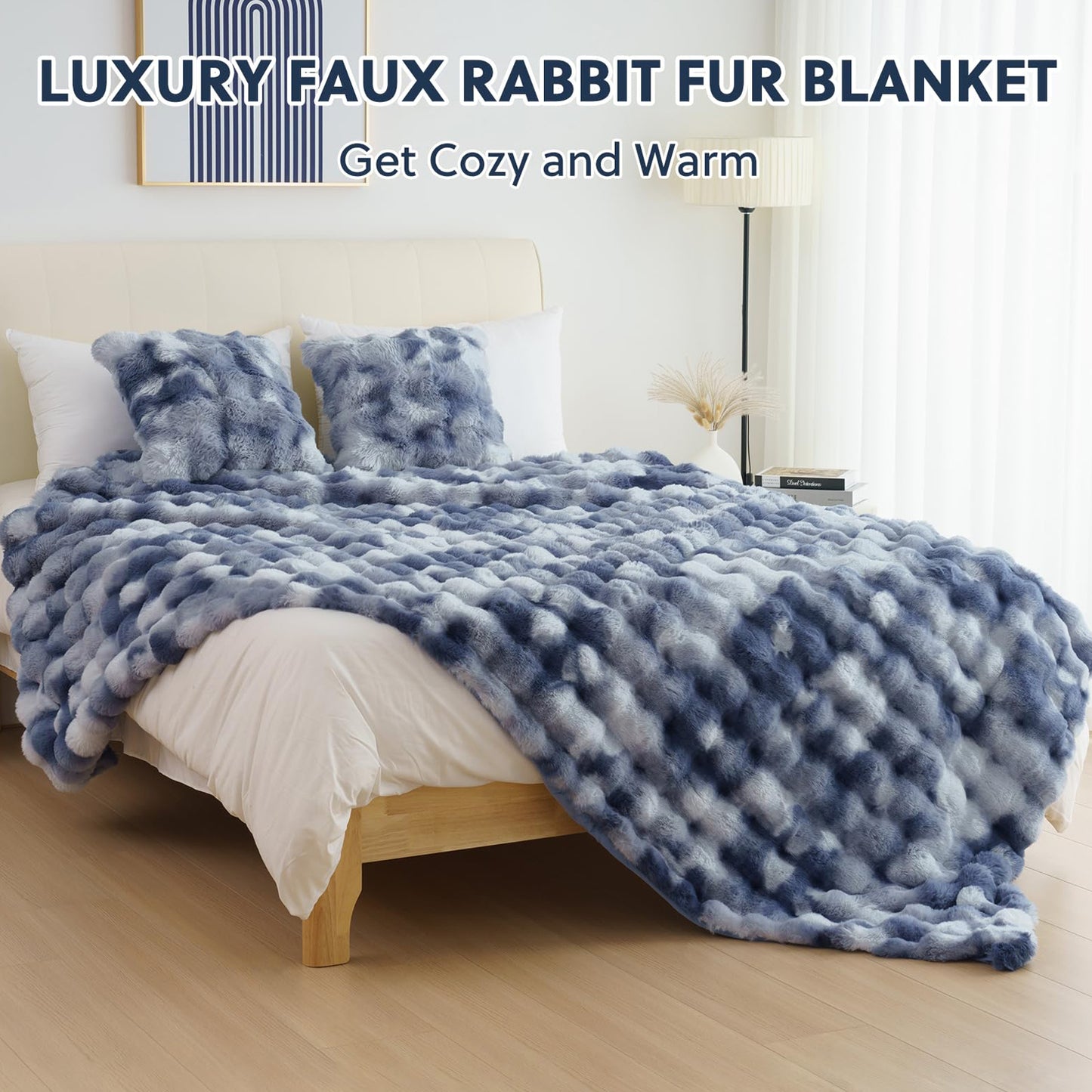 Cozylore Faux Fur Throw Blanket – Luxury Fluffy Thick Cozy Warm Throw for Couch & Bed
