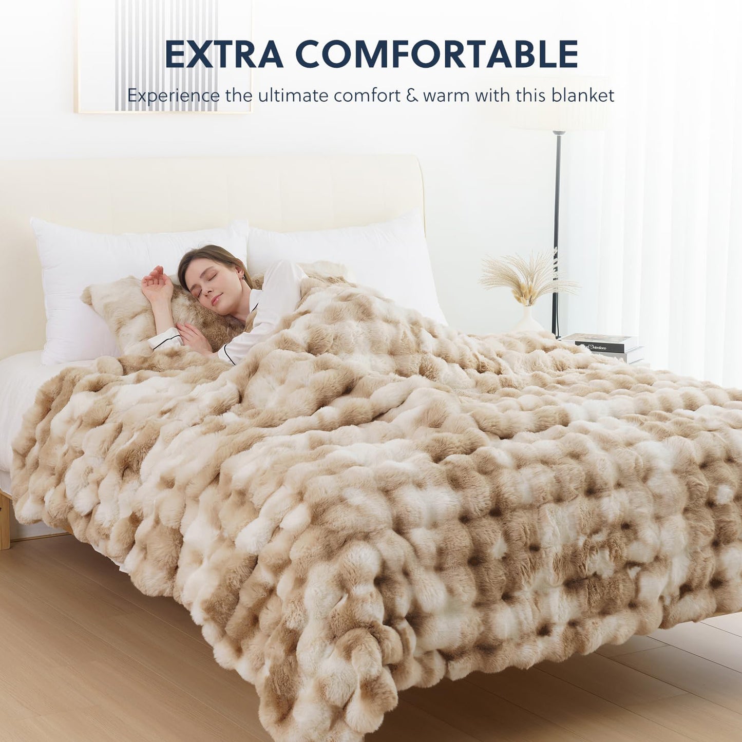 Cozylore Faux Fur Throw Blanket – Luxury Fluffy Thick Cozy Warm Throw for Couch & Bed