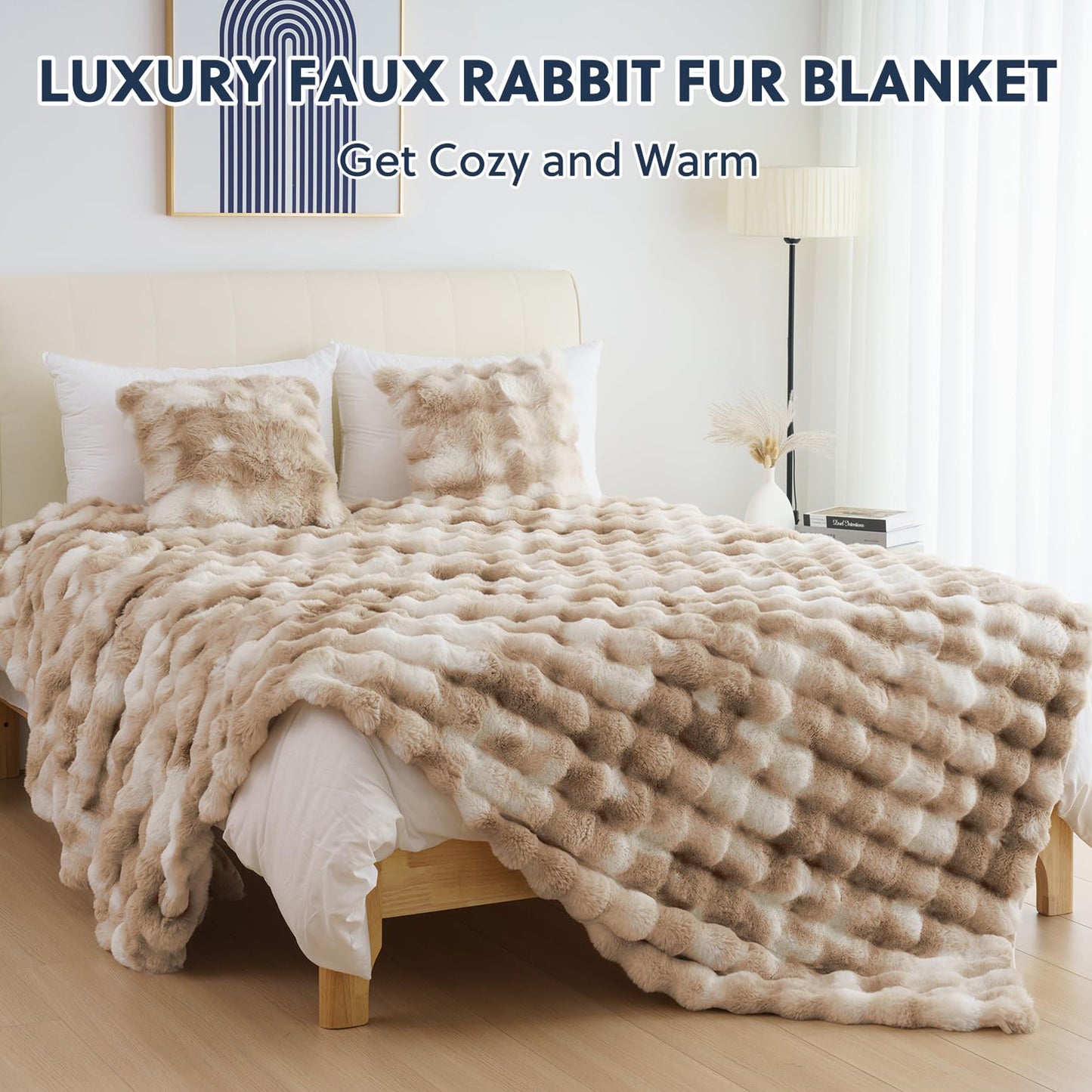 Cozylore Faux Fur Throw Blanket – Luxury Fluffy Thick Cozy Warm Throw for Couch & Bed