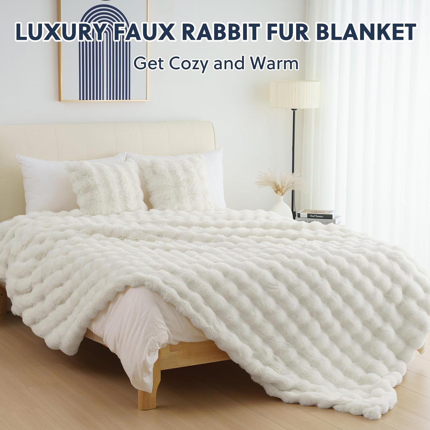 Cozylore Faux Fur Throw Blanket – Luxury Fluffy Thick Cozy Warm Throw for Couch & Bed